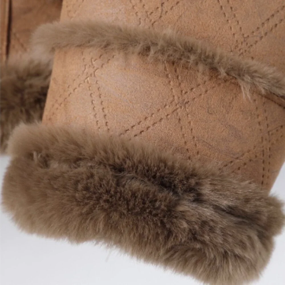 Oversized Brown Suede Aviator Coat - Picture 7 of 9